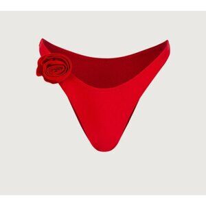 SAME Los Angeles Bottom Swim  Womens High Rise Rosette Red  Large
